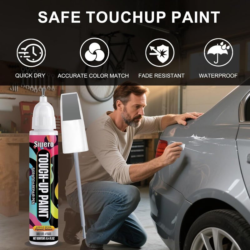 sipero for Mazda Touch Up Paint - Polymetal Gray Metallic 47C - Exact Color Match Scratch Repair Kit for Mazda 3, 6, CX-5, CX-9, CX-30, CX-90 - Image 3